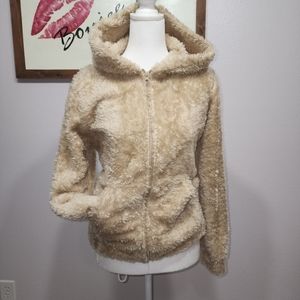 NWT Super Soft Faux Fur zip up hoodie